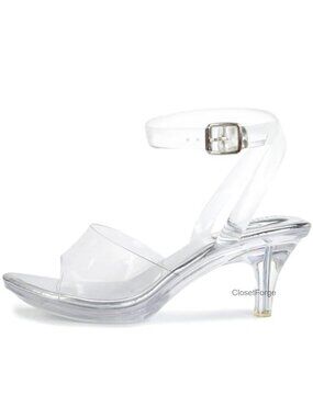 Clear Strappy Platform Heels Women Stiletto Ankle Strap Sandals Open Toe